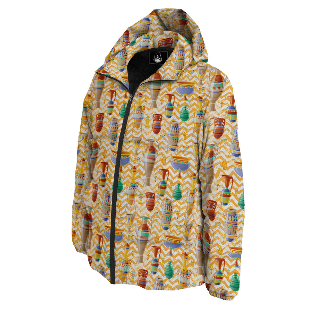 Vase And Pottery Ancient Egyptian Print Pattern Down Jacket-grizzshop