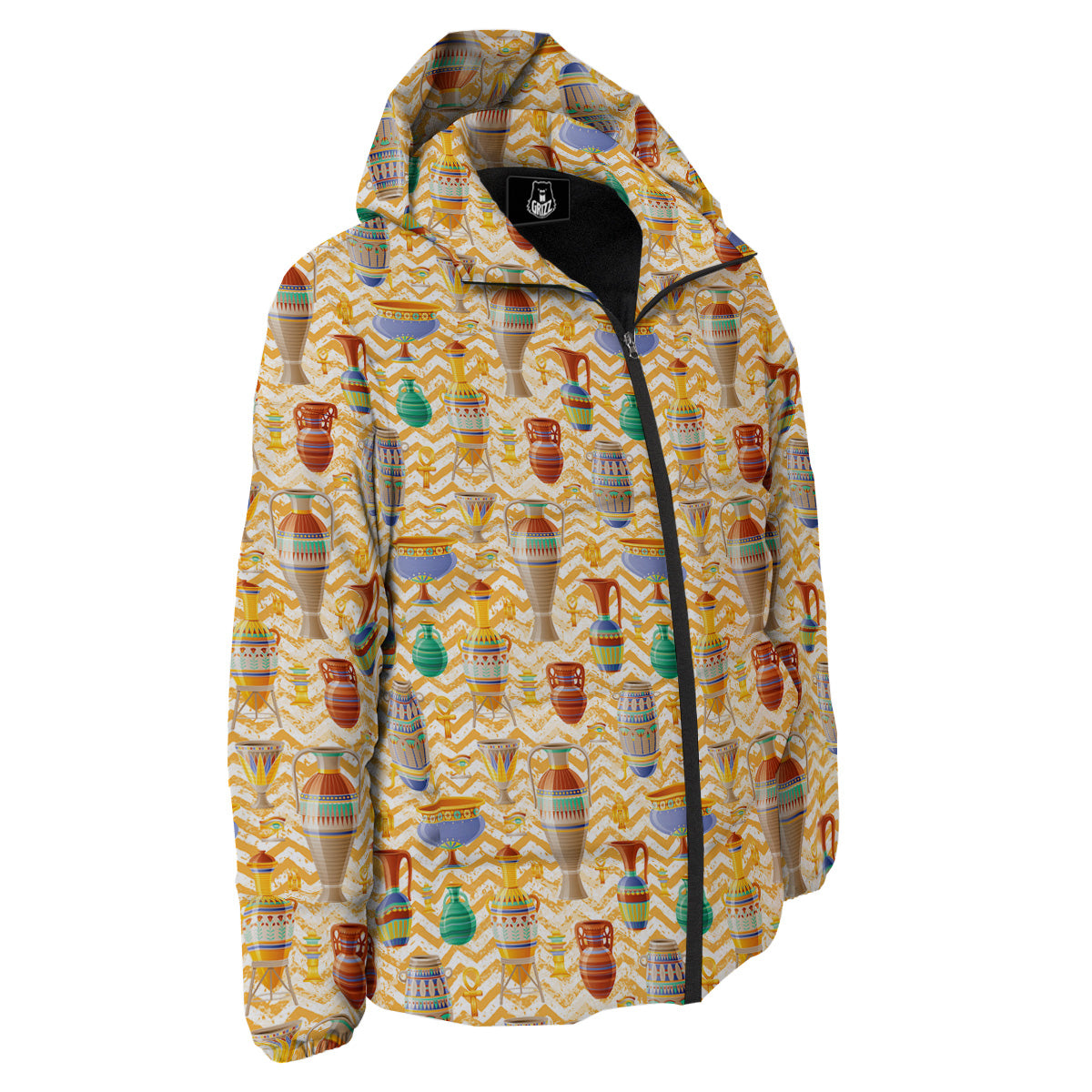 Vase And Pottery Ancient Egyptian Print Pattern Down Jacket-grizzshop