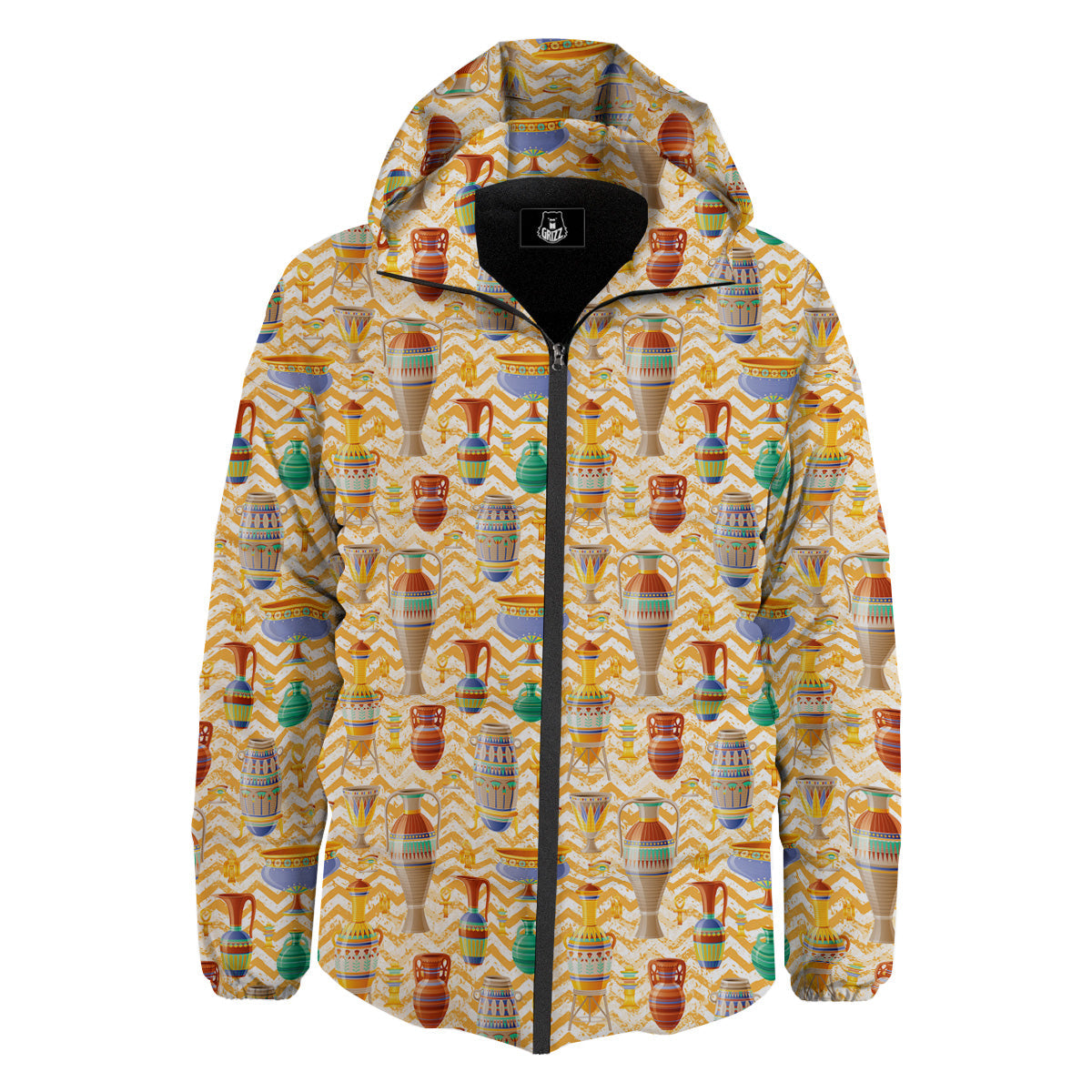 Vase And Pottery Ancient Egyptian Print Pattern Down Jacket-grizzshop