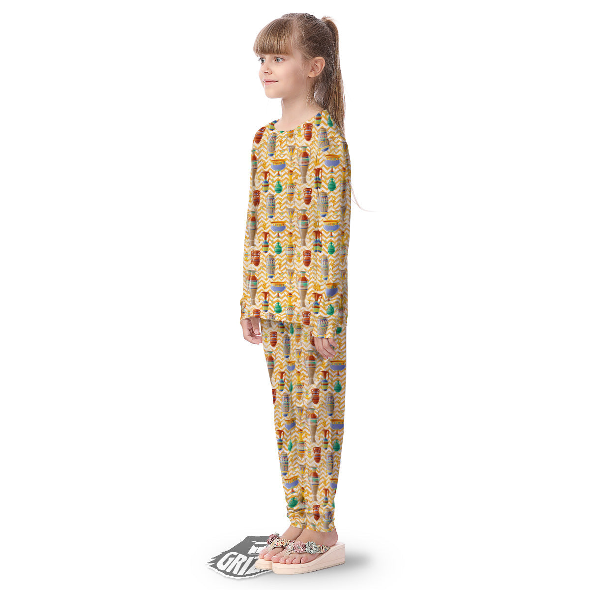 Vase And Pottery Ancient Egyptian Print Pattern Kid's Pajamas-grizzshop