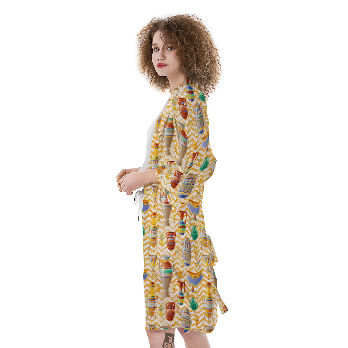 Vase And Pottery Ancient Egyptian Print Pattern Kimono-grizzshop