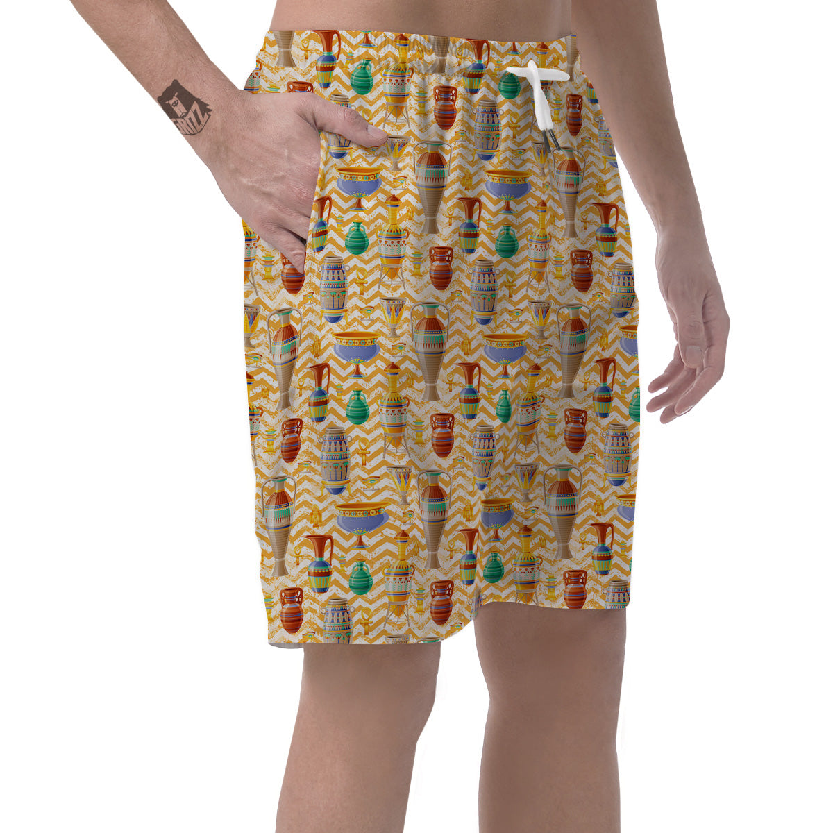 Vase And Pottery Ancient Egyptian Print Pattern Men's Shorts-grizzshop