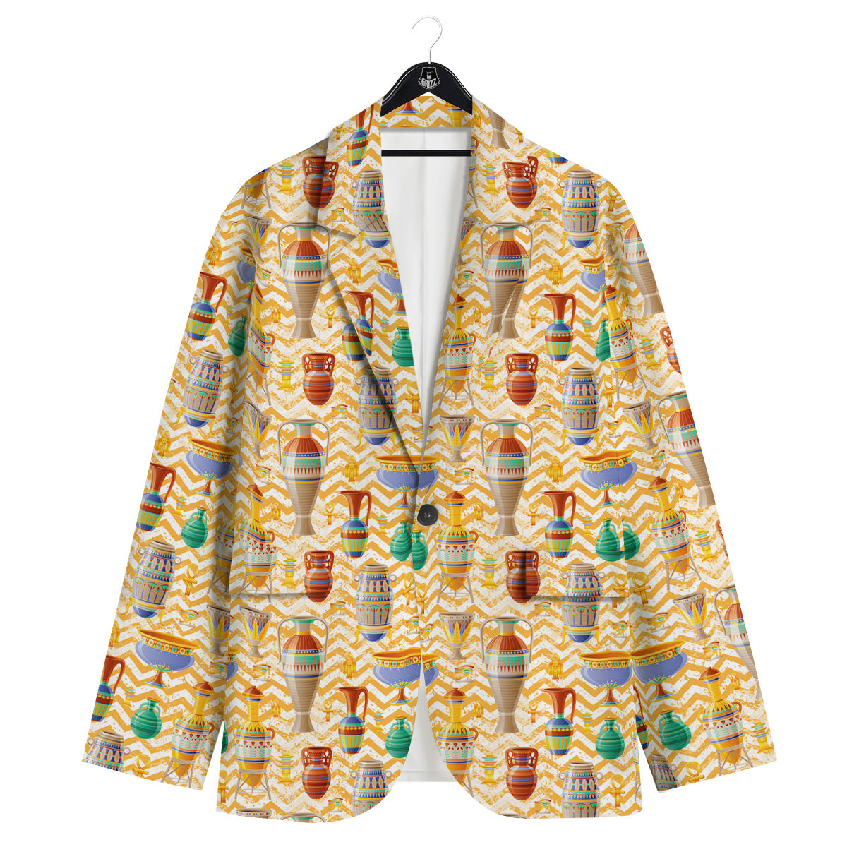 Vase And Pottery Ancient Egyptian Print Pattern Men's Sport Coat-grizzshop