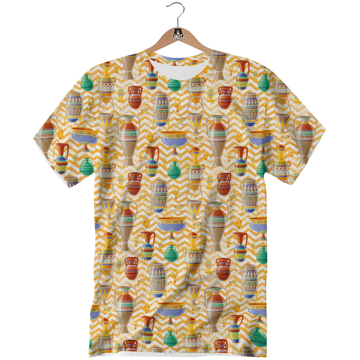 Vase And Pottery Ancient Egyptian Print Pattern T-Shirt-grizzshop