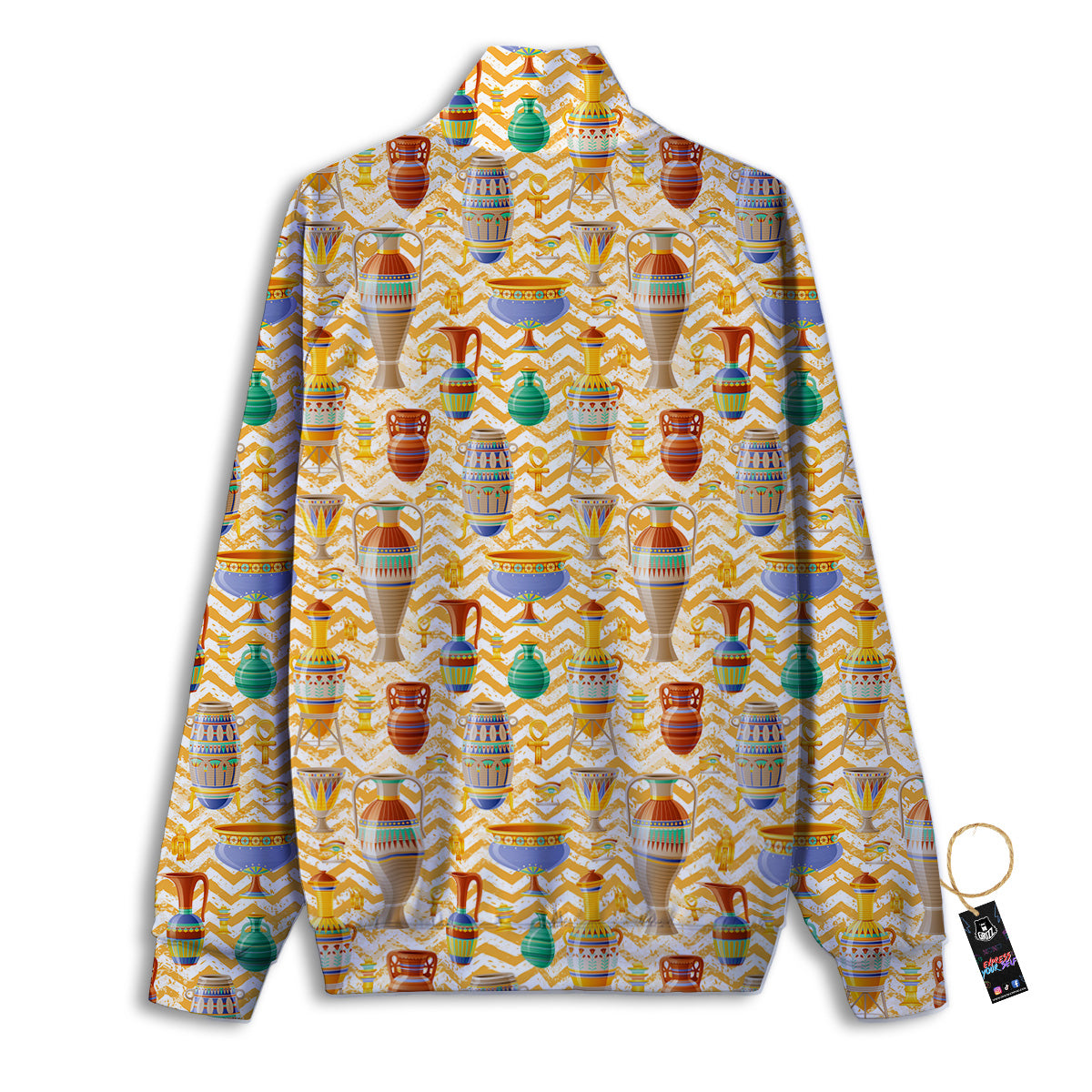 Vase And Pottery Ancient Egyptian Print Pattern Track Jacket-grizzshop
