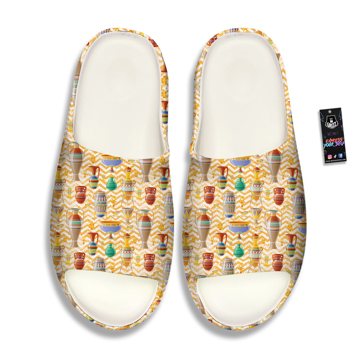 Vase And Pottery Ancient Egyptian Print Pattern Sandals-grizzshop