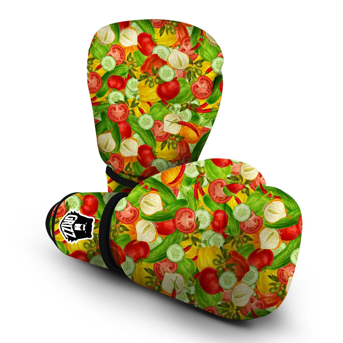 Vegan Colorful Pattern Print Boxing Gloves-grizzshop