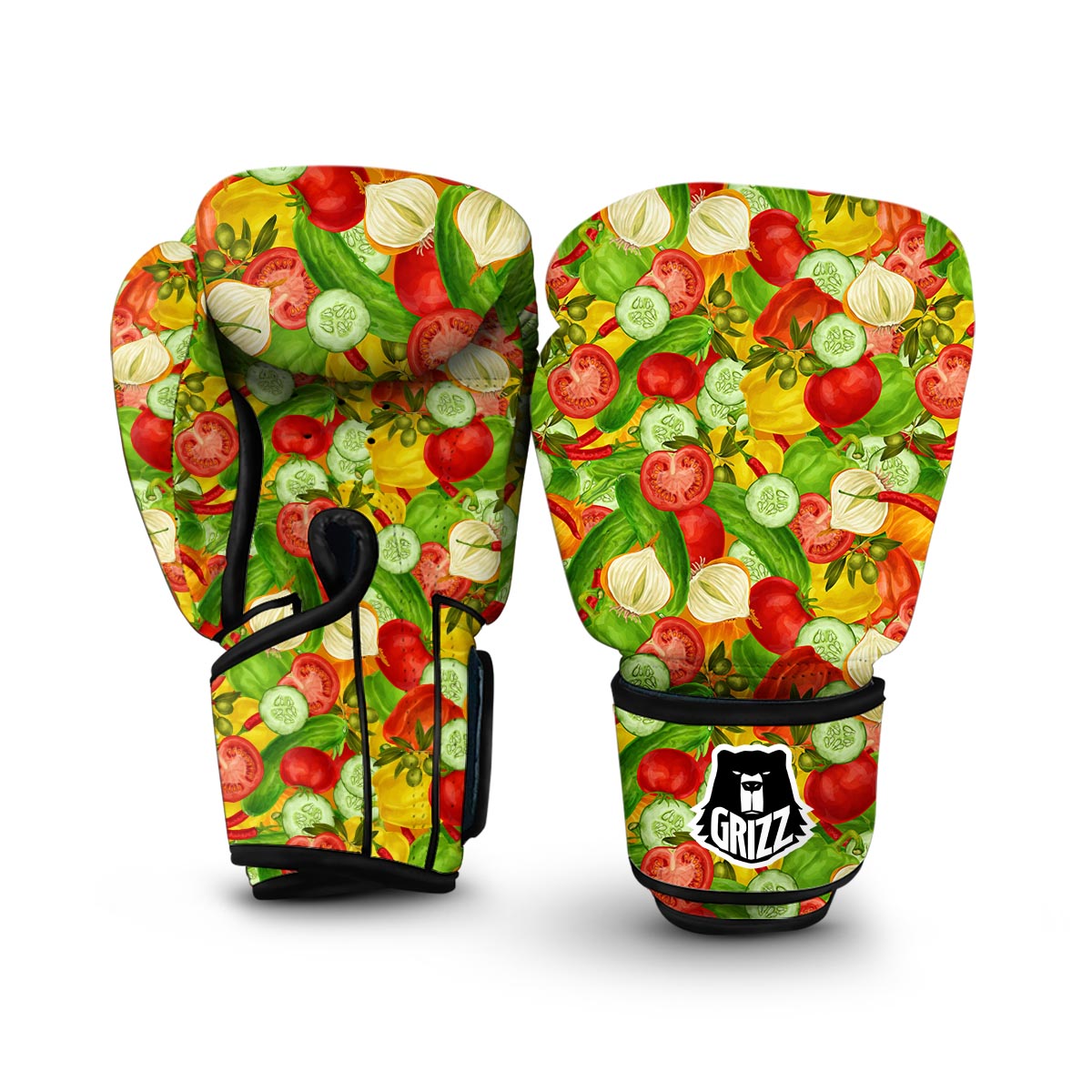 Vegan Colorful Pattern Print Boxing Gloves-grizzshop