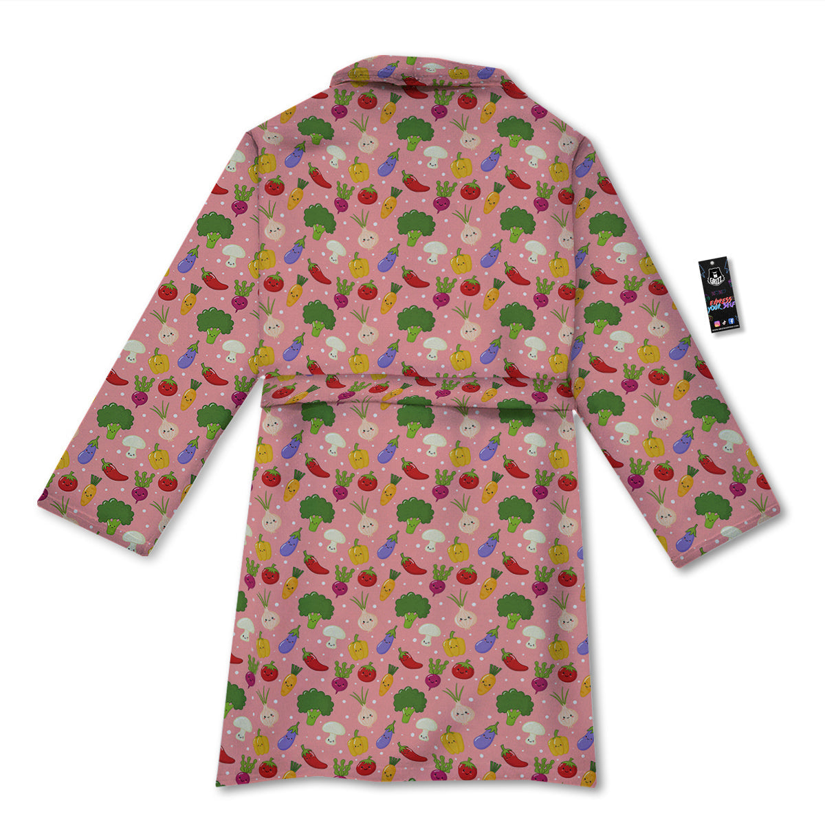 Vegan Cute Print Pattern Bathrobe-grizzshop