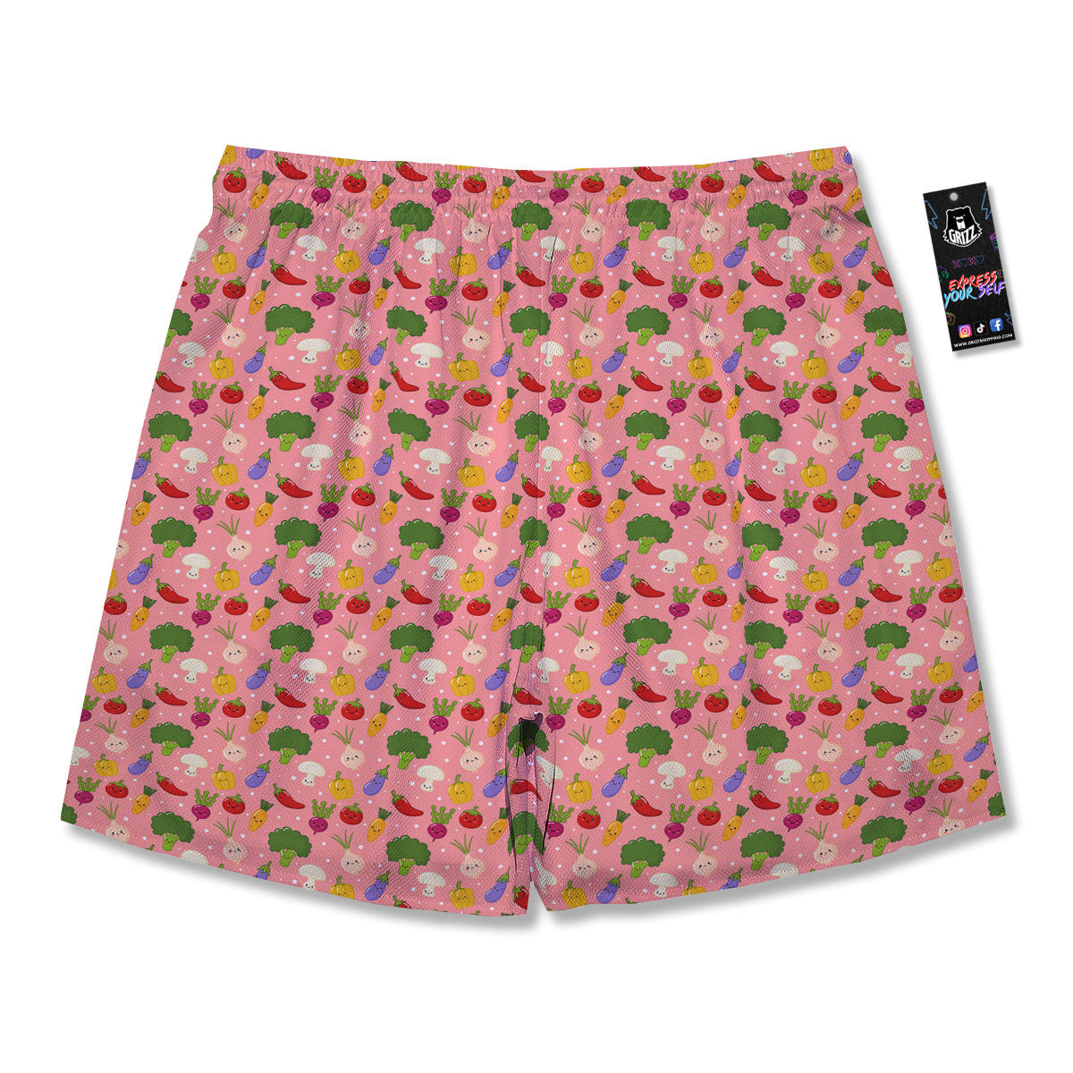 Vegan Cute Print Pattern Men's Running Shorts-grizzshop