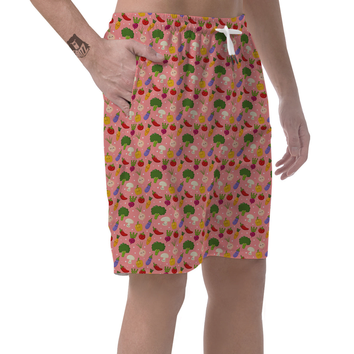 Vegan Cute Print Pattern Men's Shorts-grizzshop