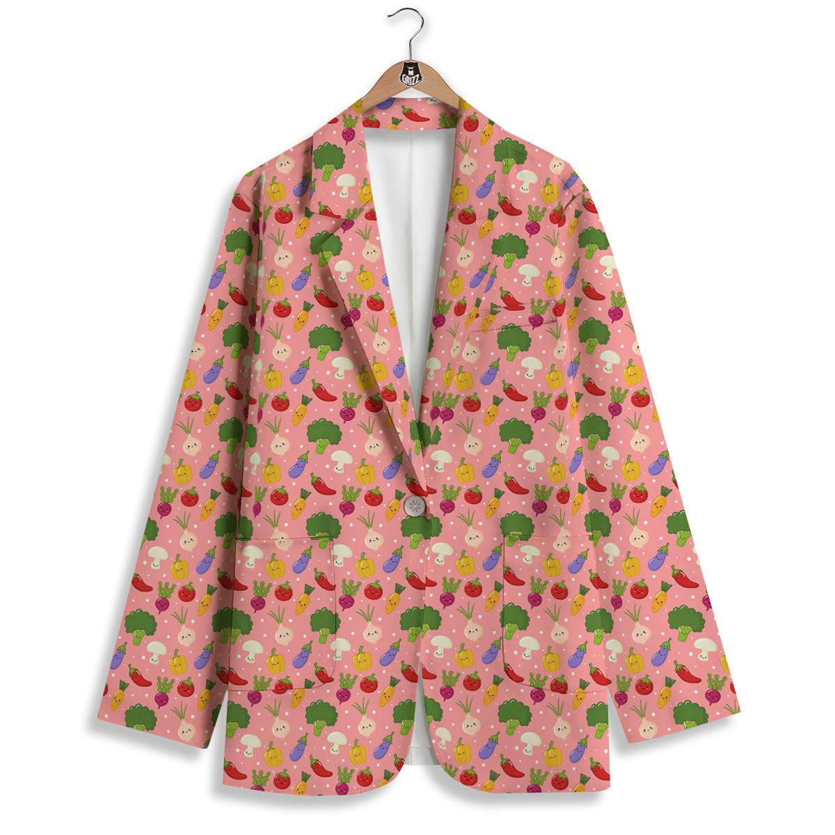 Vegan Cute Print Pattern Women's Blazer-grizzshop