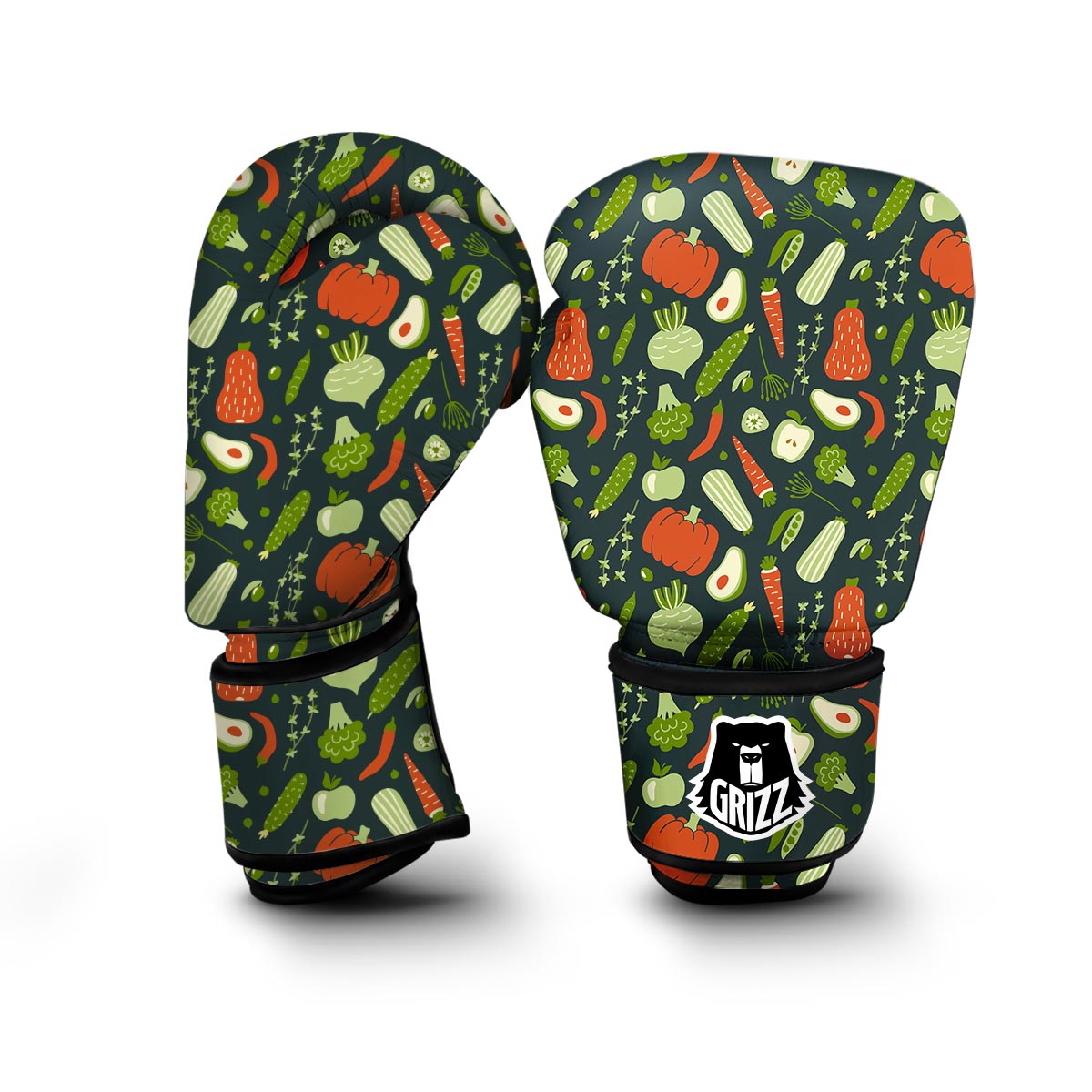 Vegan Pattern Print Boxing Gloves-grizzshop