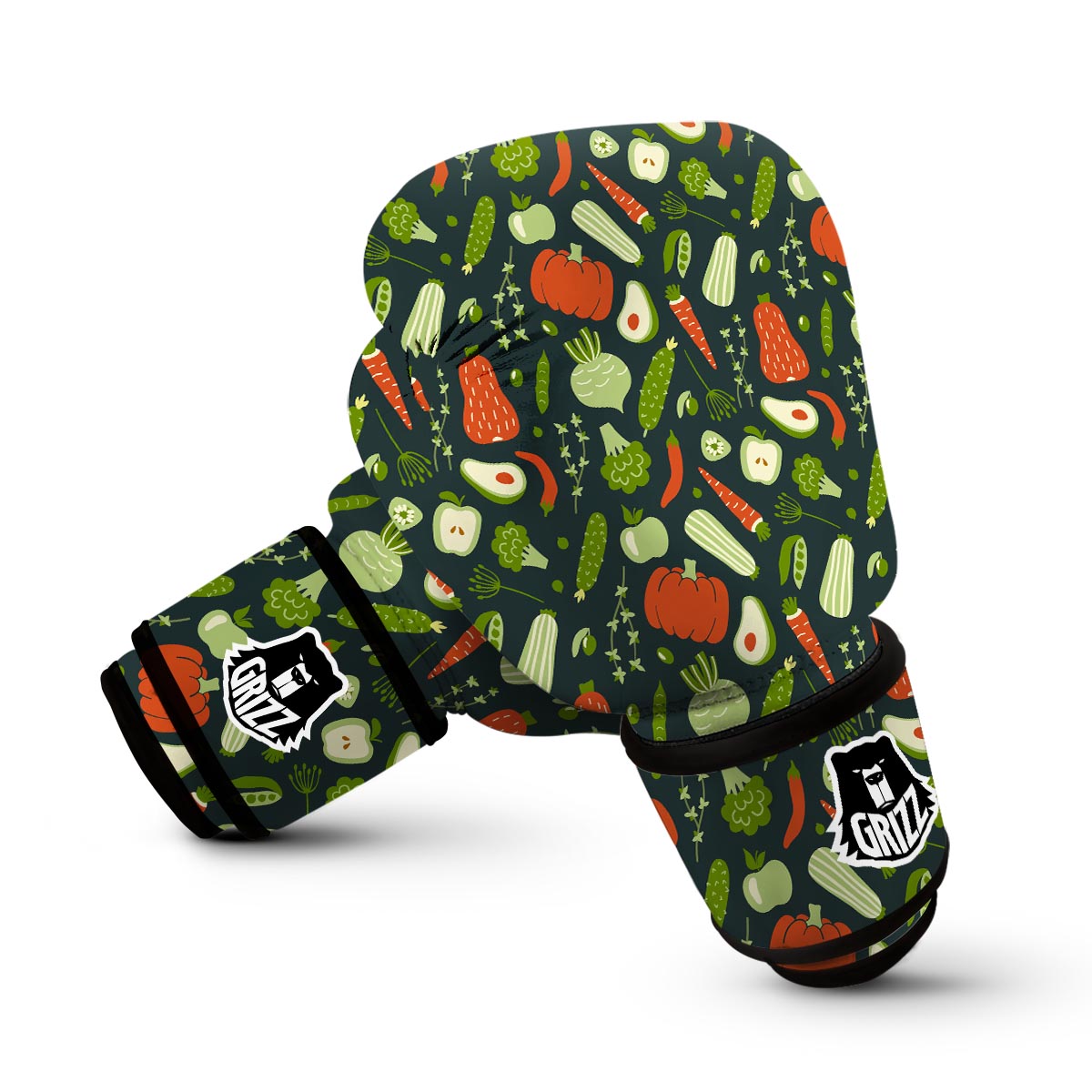 Vegan Pattern Print Boxing Gloves-grizzshop