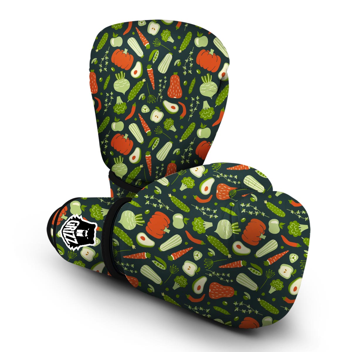 Vegan Pattern Print Boxing Gloves-grizzshop