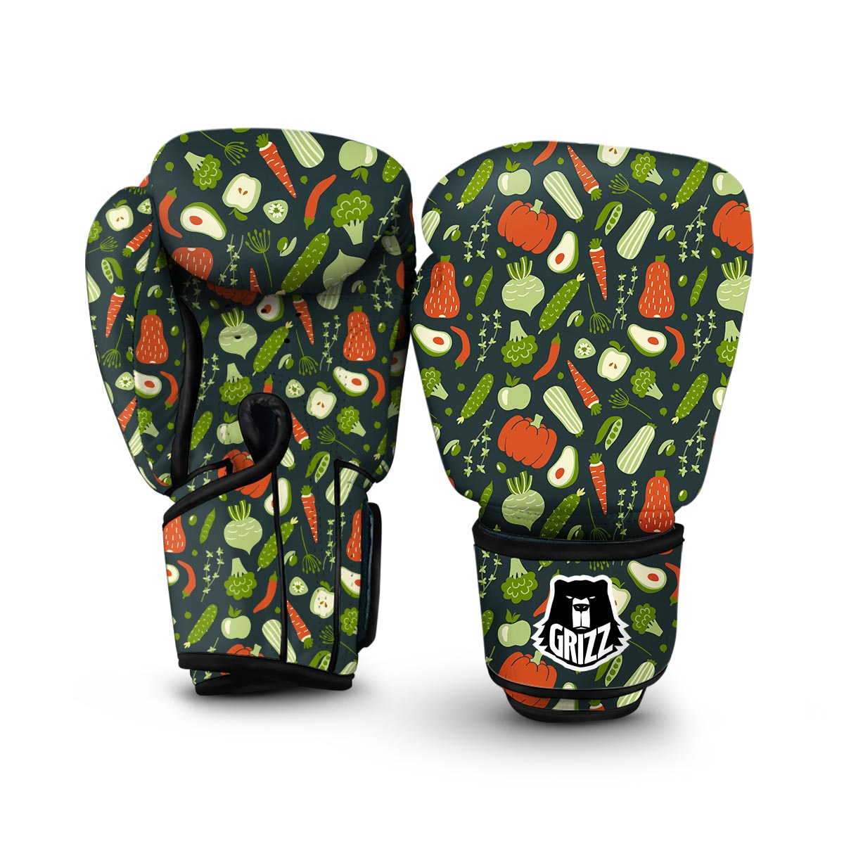 Vegan Pattern Print Boxing Gloves-grizzshop