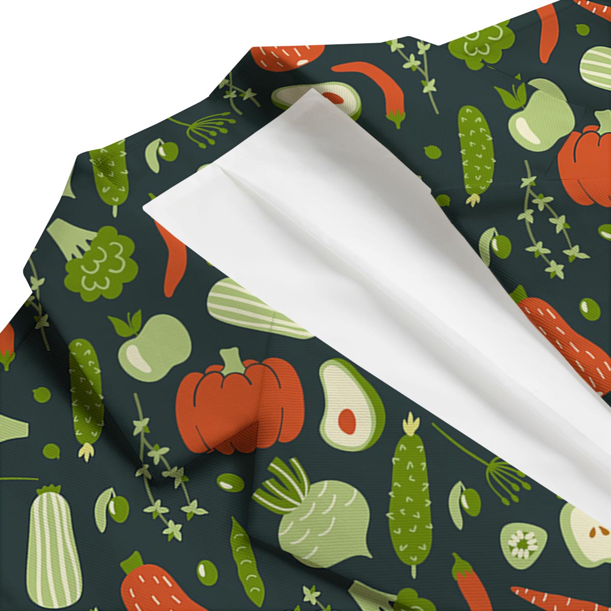 Vegan Pattern Print Men's Blazer-grizzshop