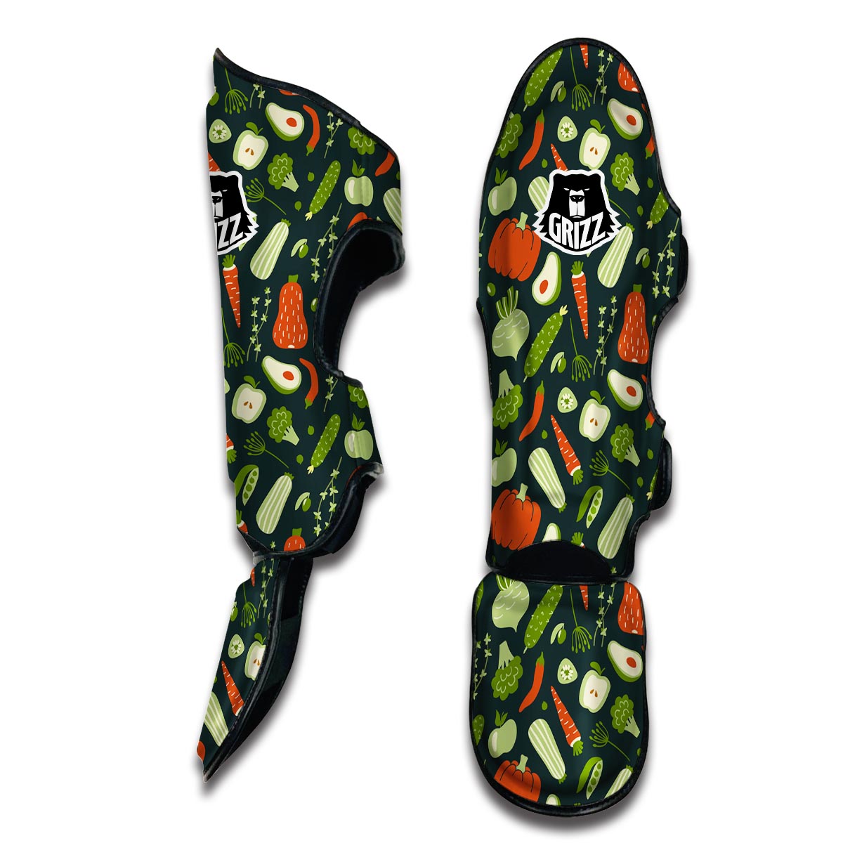 Vegan Pattern Print Muay Thai Shin Guards-grizzshop