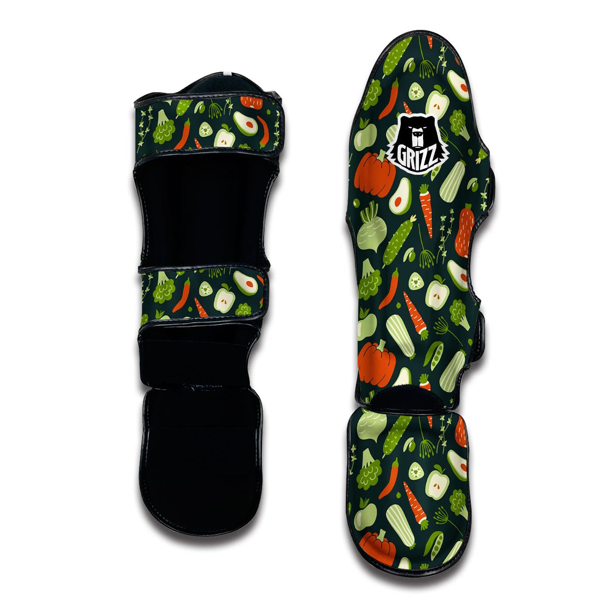 Vegan Pattern Print Muay Thai Shin Guards-grizzshop