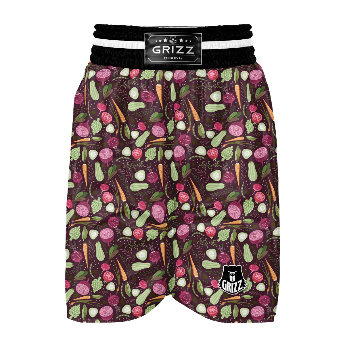 Vegan Print Pattern Boxing Shorts-grizzshop