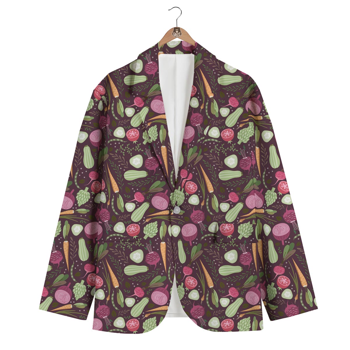 Vegan Print Pattern Men's Blazer-grizzshop