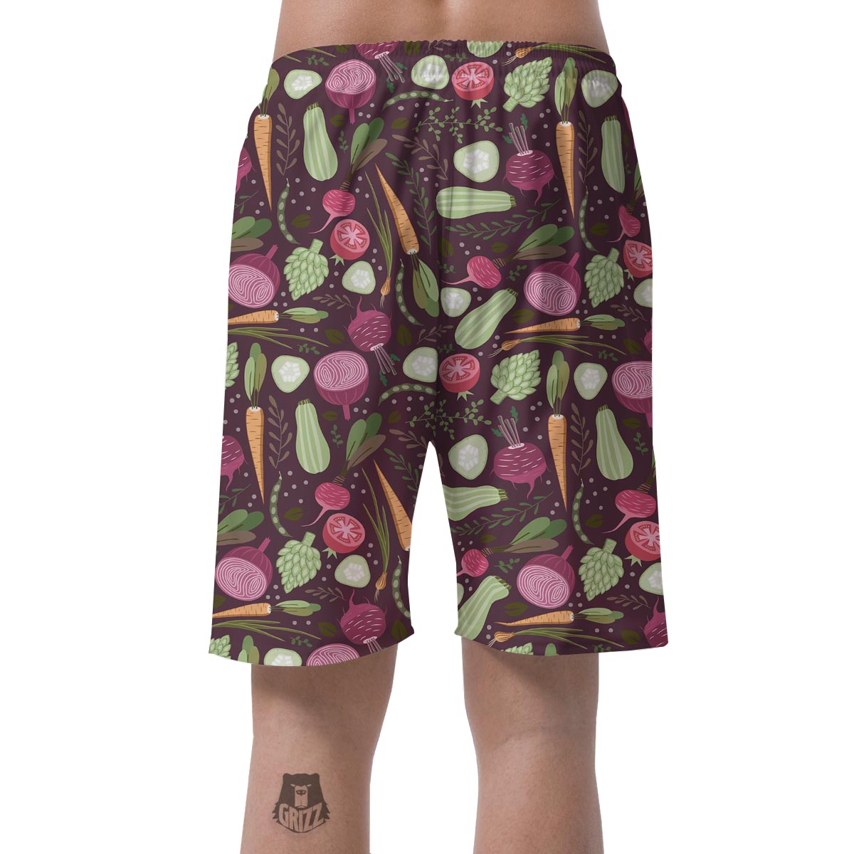 Vegan Print Pattern Men's Shorts-grizzshop