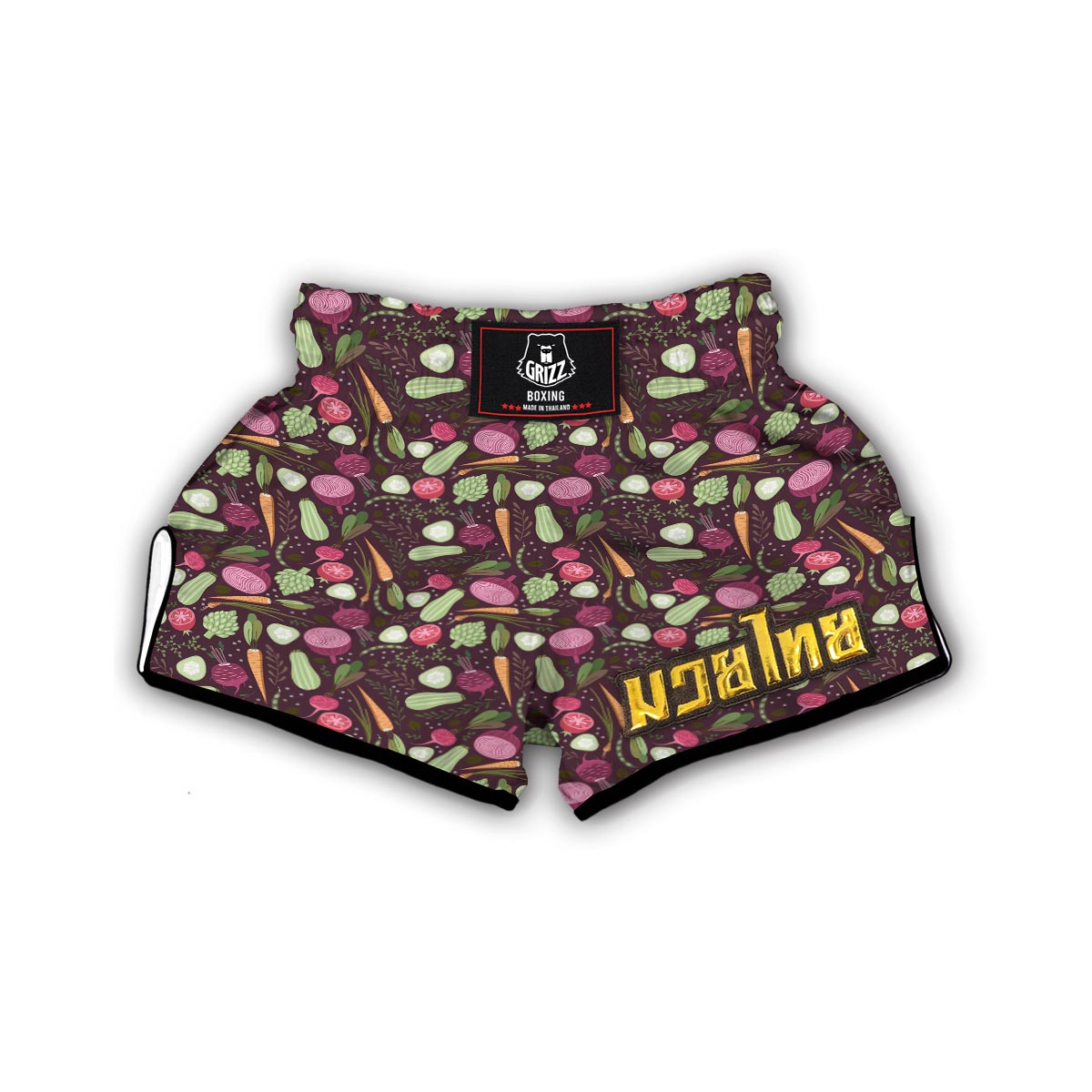 Vegan Print Pattern Muay Thai Boxing Shorts-grizzshop