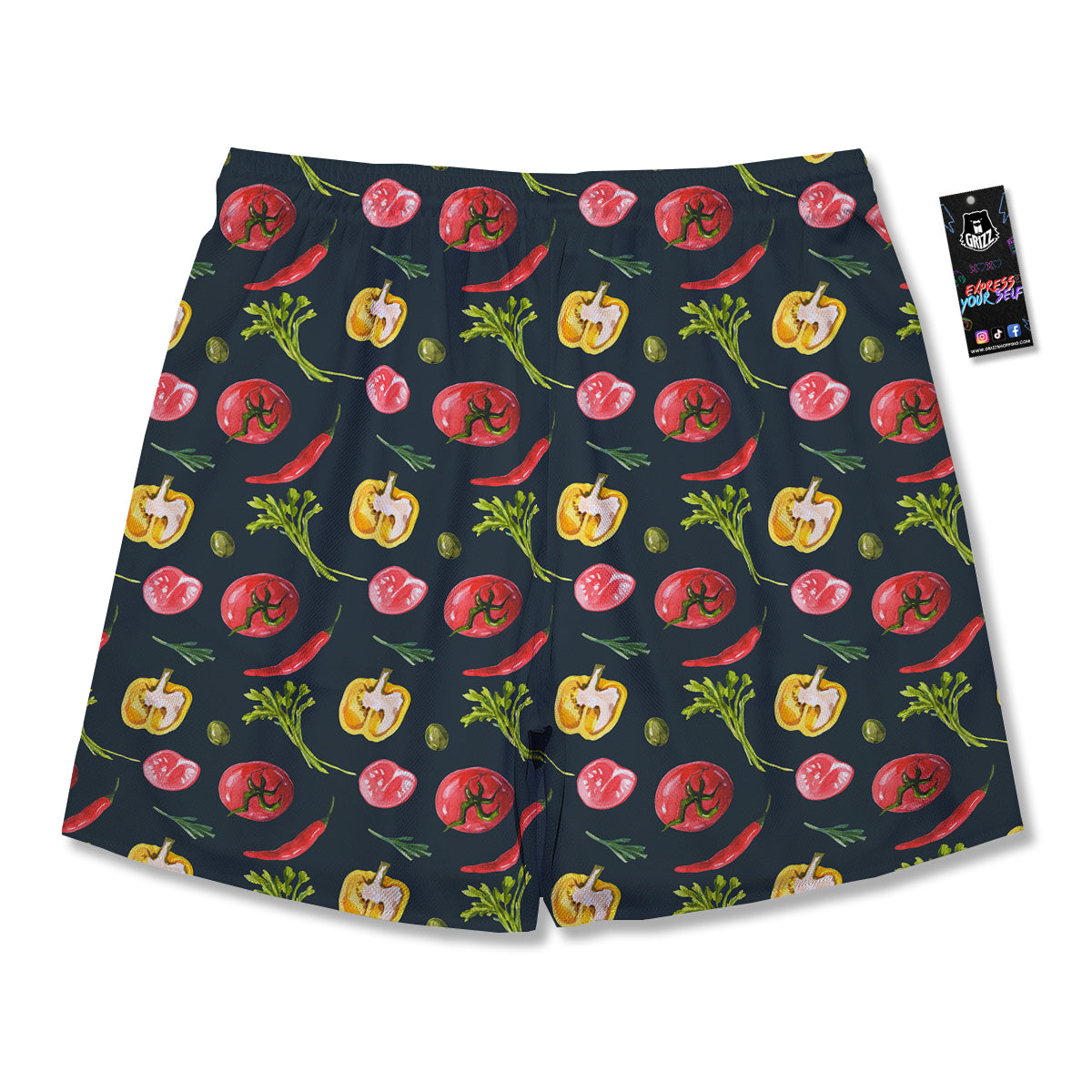 Vegan Watercolor Print Pattern Men's Running Shorts-grizzshop