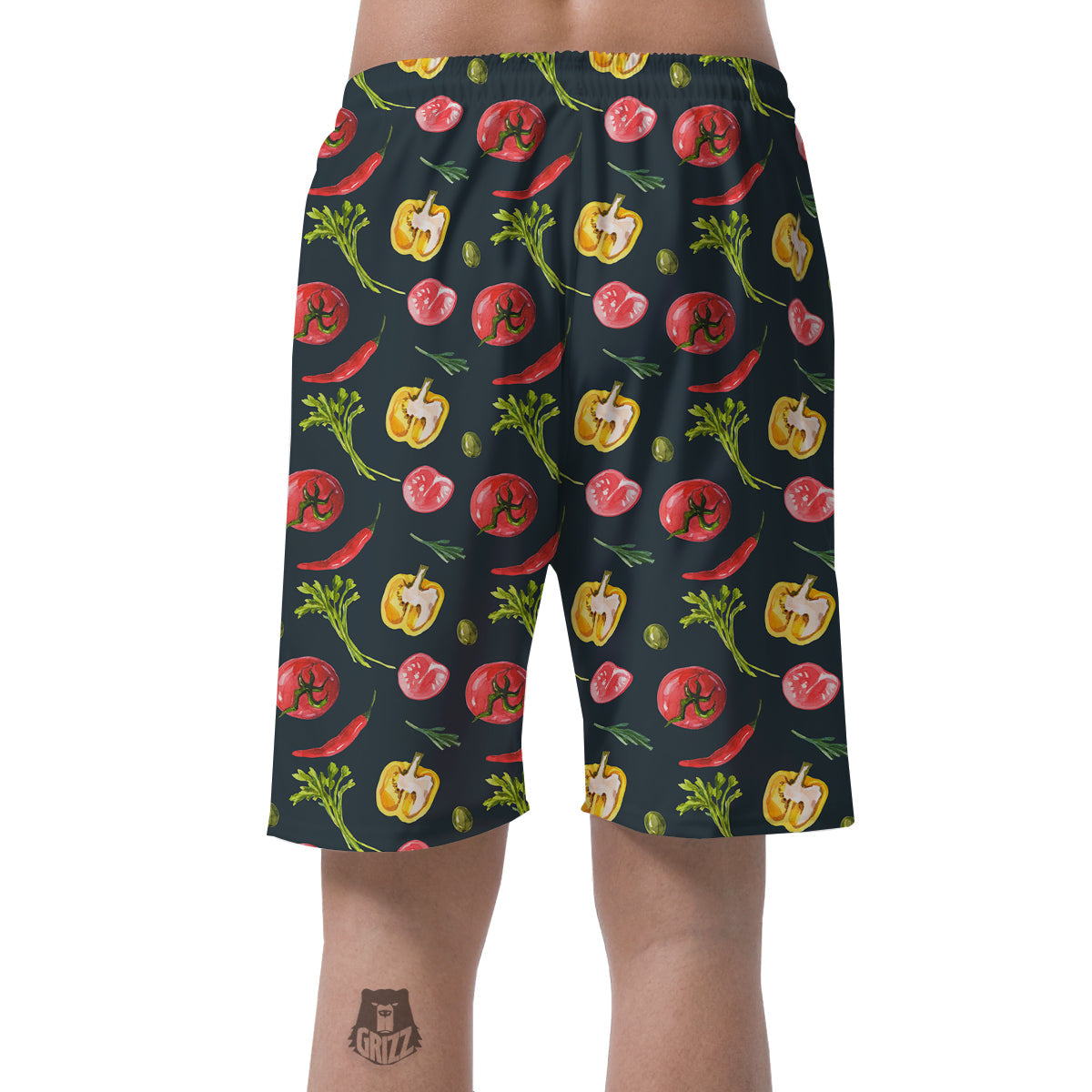 Vegan Watercolor Print Pattern Men's Shorts-grizzshop