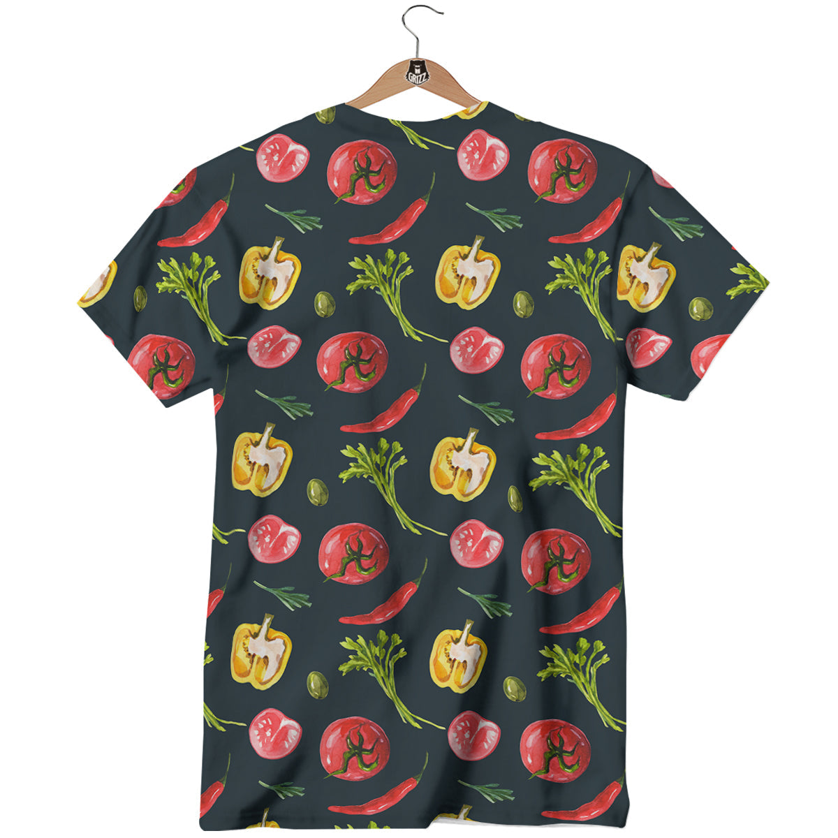 Vegan Watercolor Print Pattern T-Shirt-grizzshop