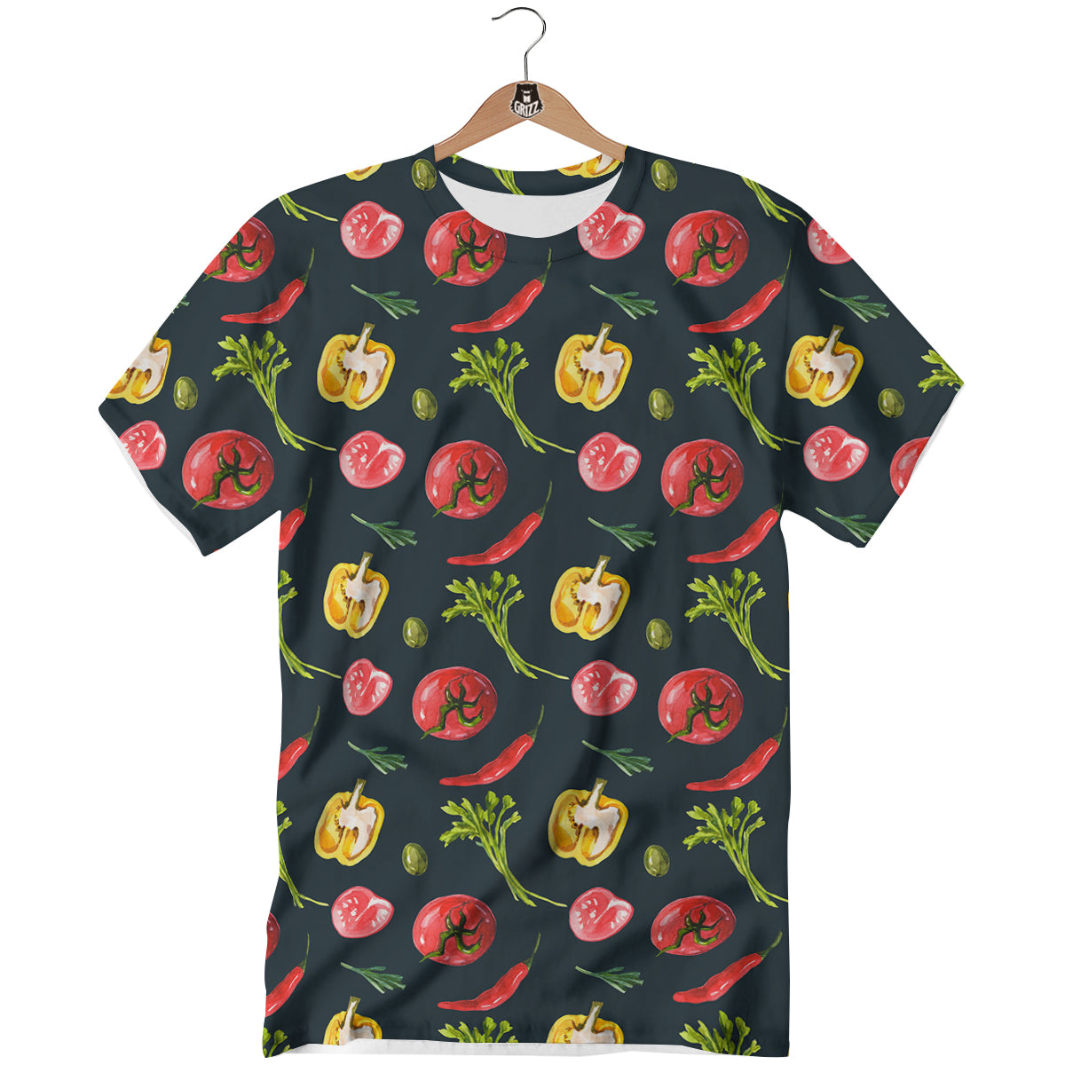 Vegan Watercolor Print Pattern T-Shirt-grizzshop