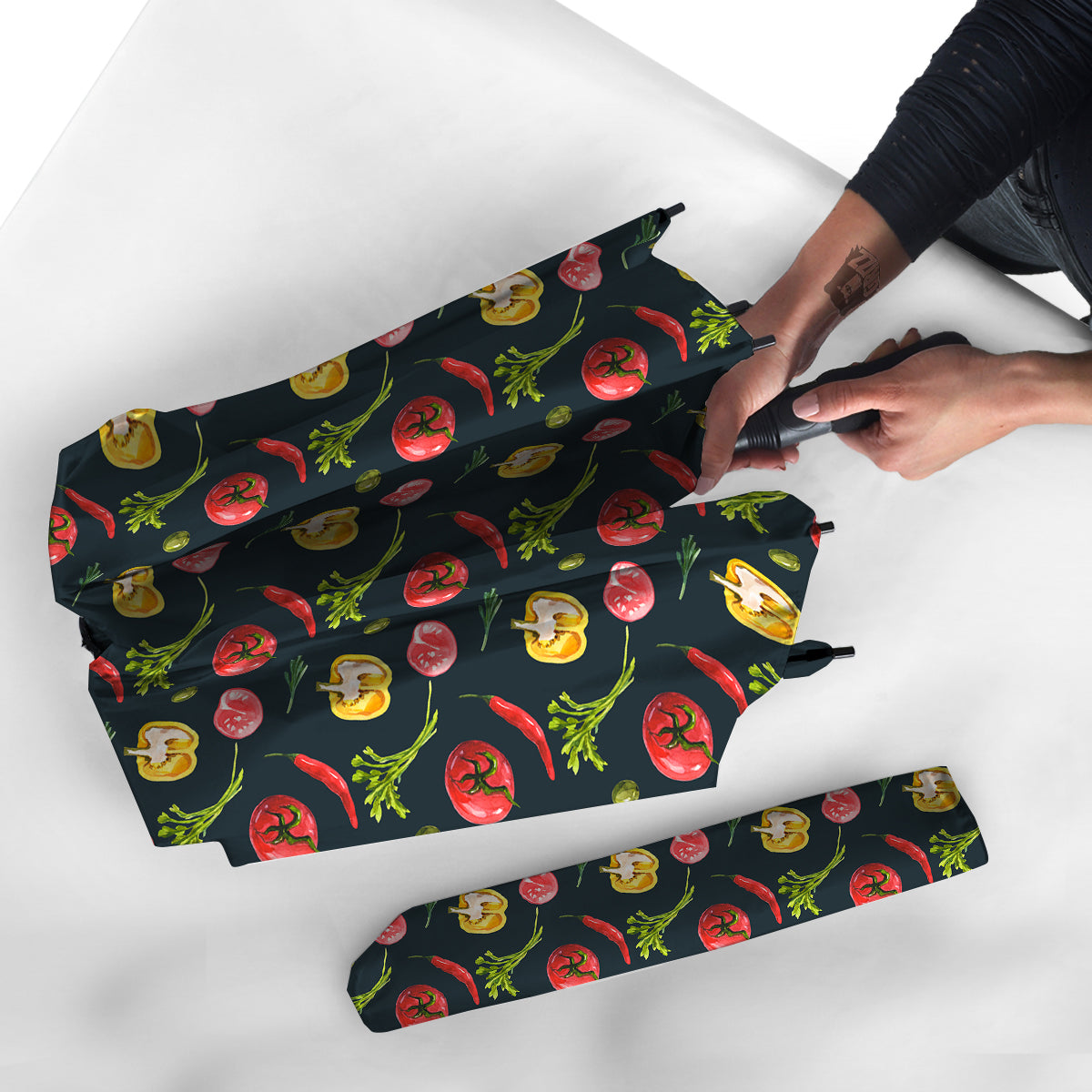Vegan Watercolor Print Pattern Umbrella-grizzshop
