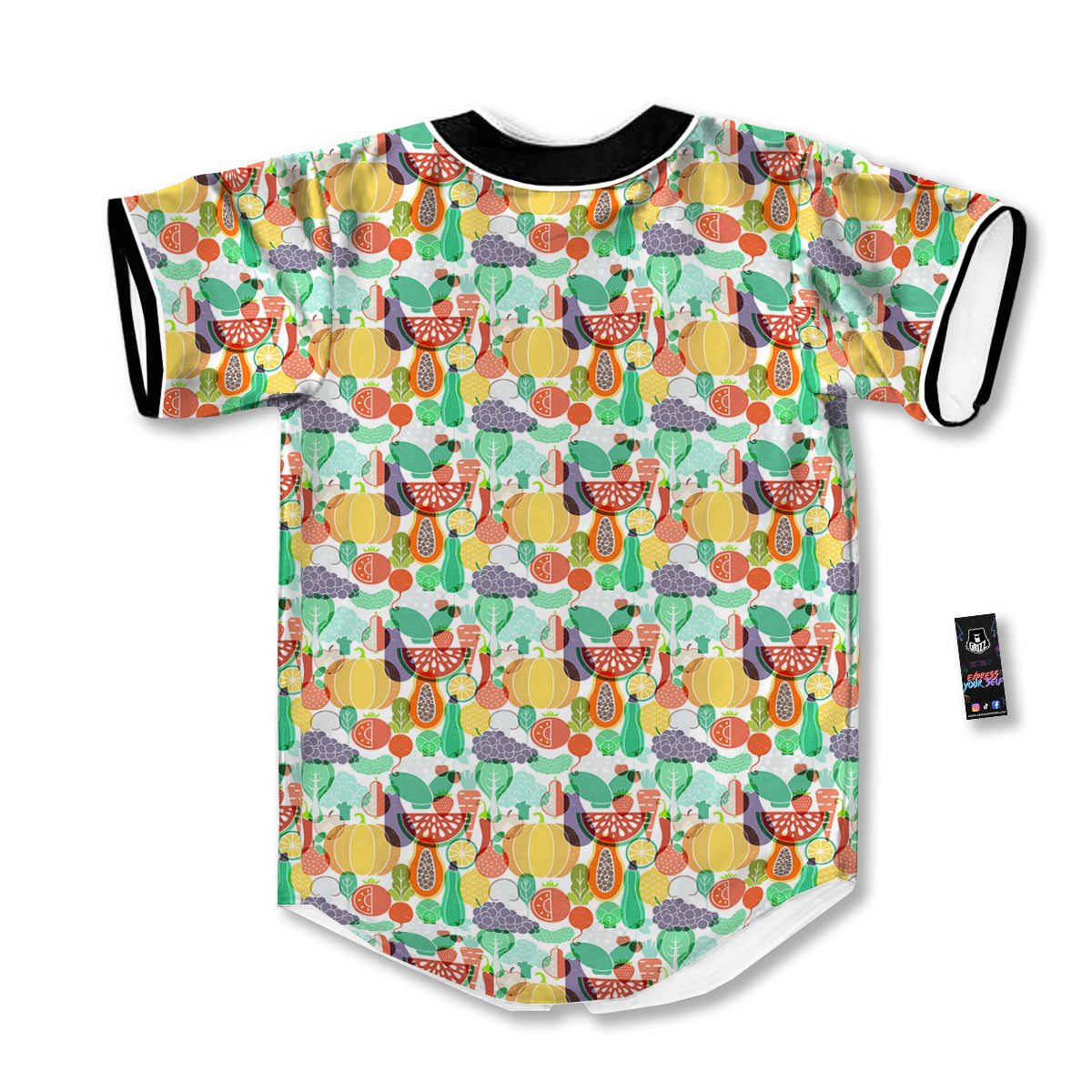 Vegetable Colorful Print Pattern Baseball Jersey-grizzshop