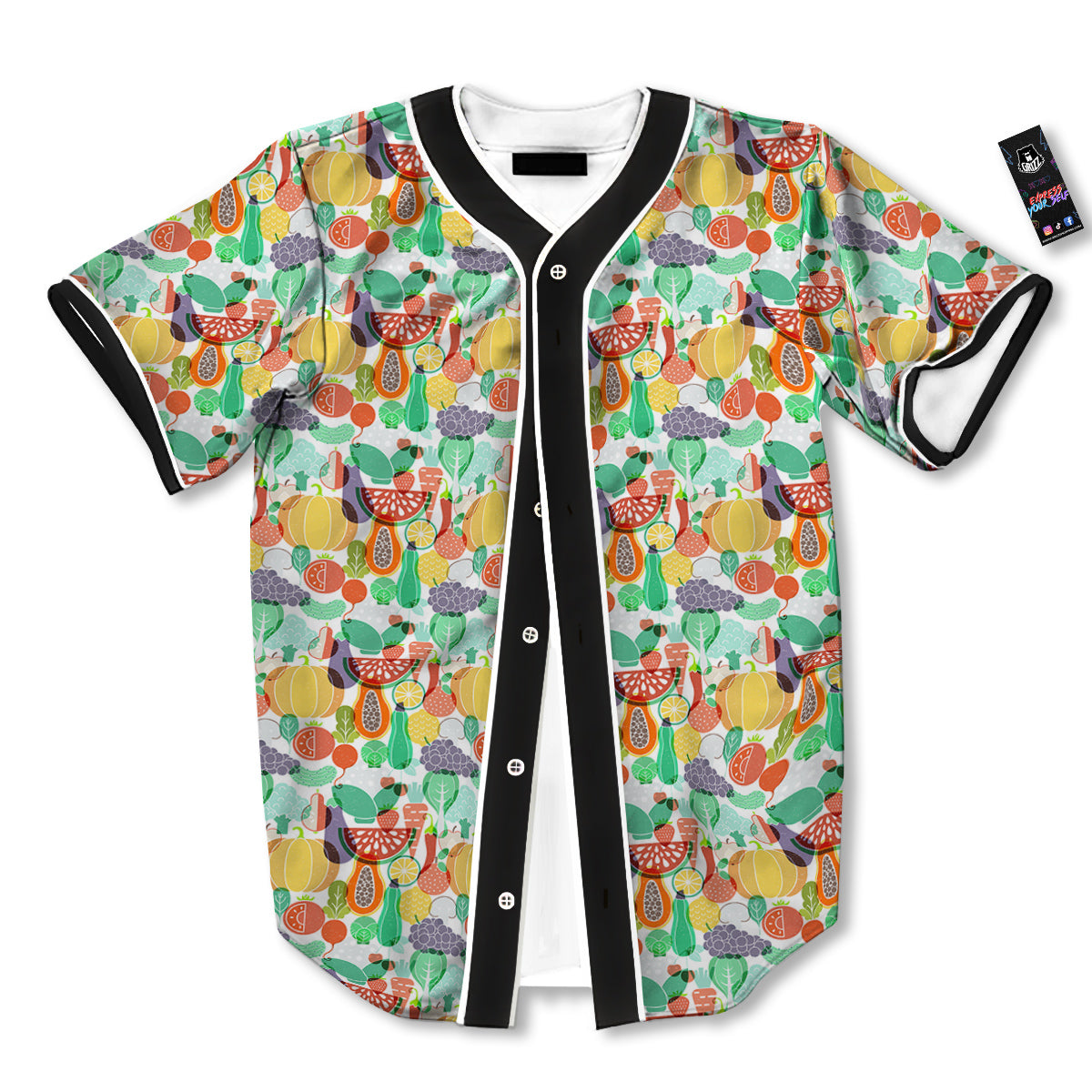 Vegetable Colorful Print Pattern Baseball Jersey-grizzshop