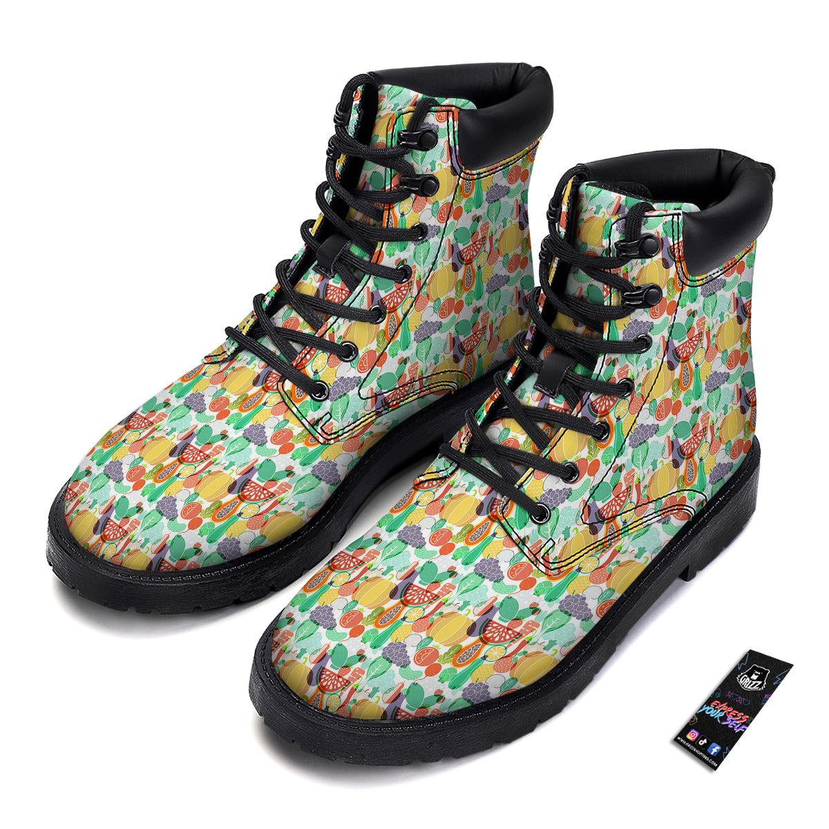 Vegetable Colorful Print Pattern Boots-grizzshop