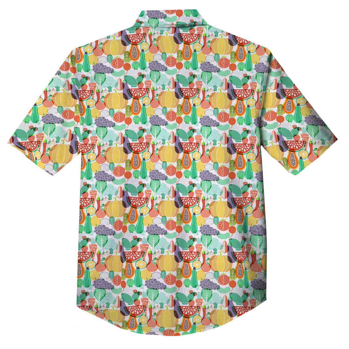 Vegetable Colorful Print Pattern Button Up Shirt-grizzshop