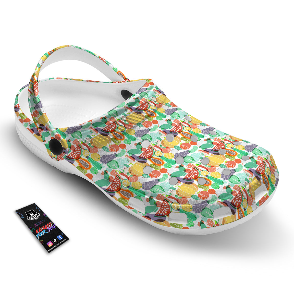 Vegetable Colorful Print Pattern Clog-grizzshop
