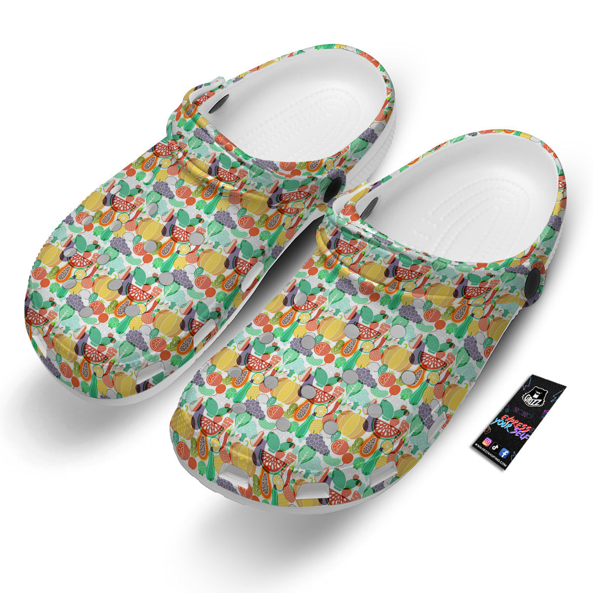 Vegetable Colorful Print Pattern Clog-grizzshop