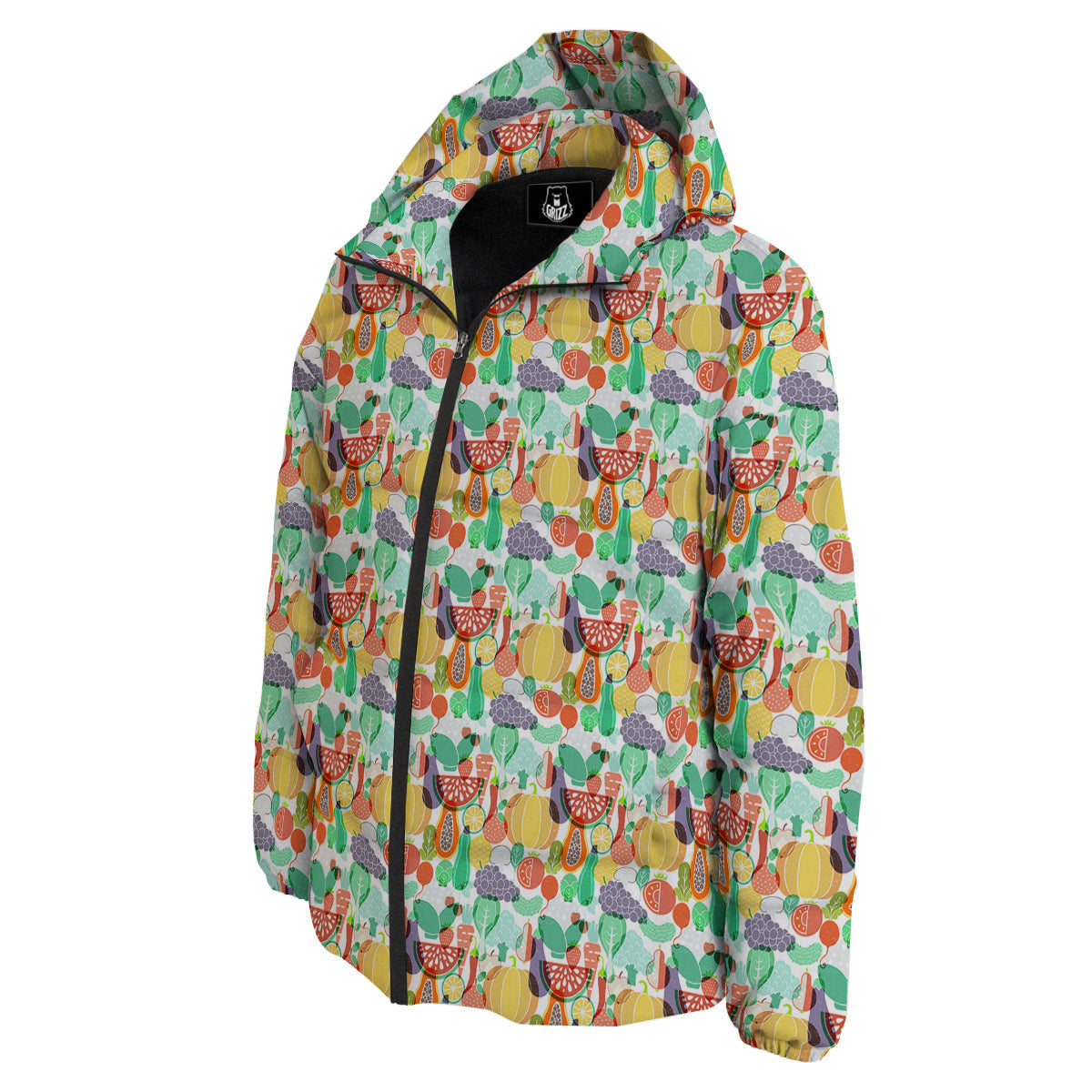 Vegetable Colorful Print Pattern Down Jacket-grizzshop