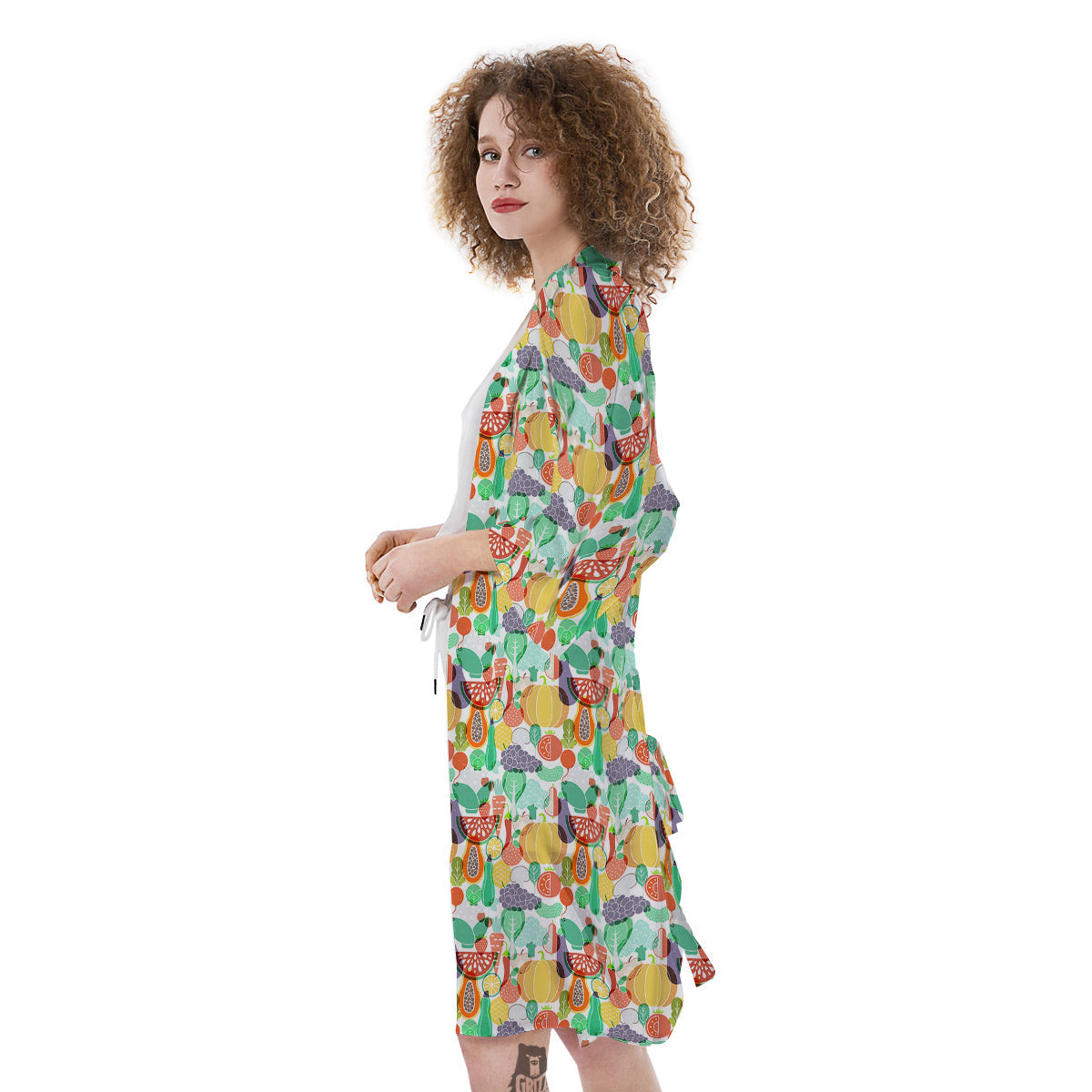 Vegetable Colorful Print Pattern Kimono-grizzshop