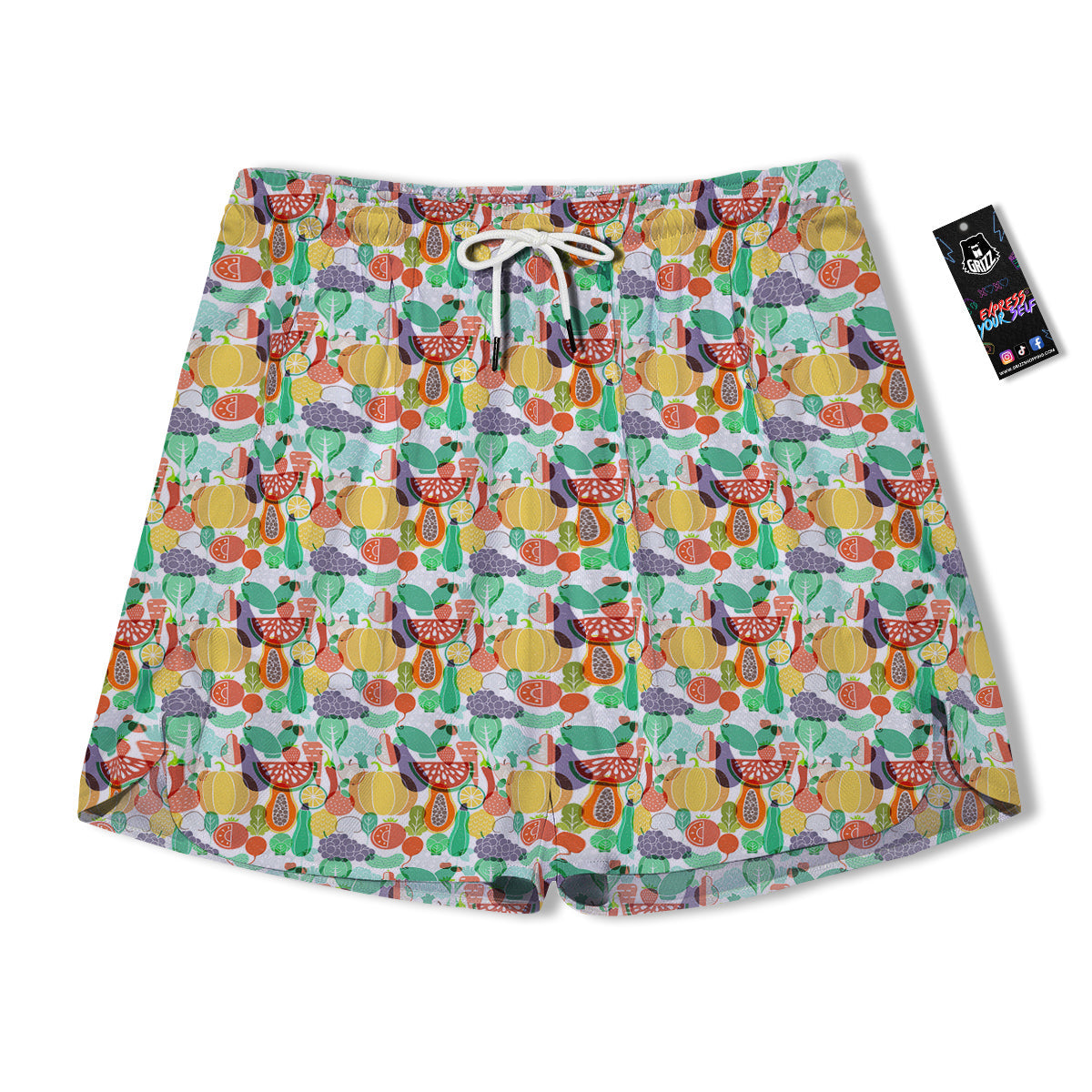 Vegetable Colorful Print Pattern Men's Running Shorts-grizzshop
