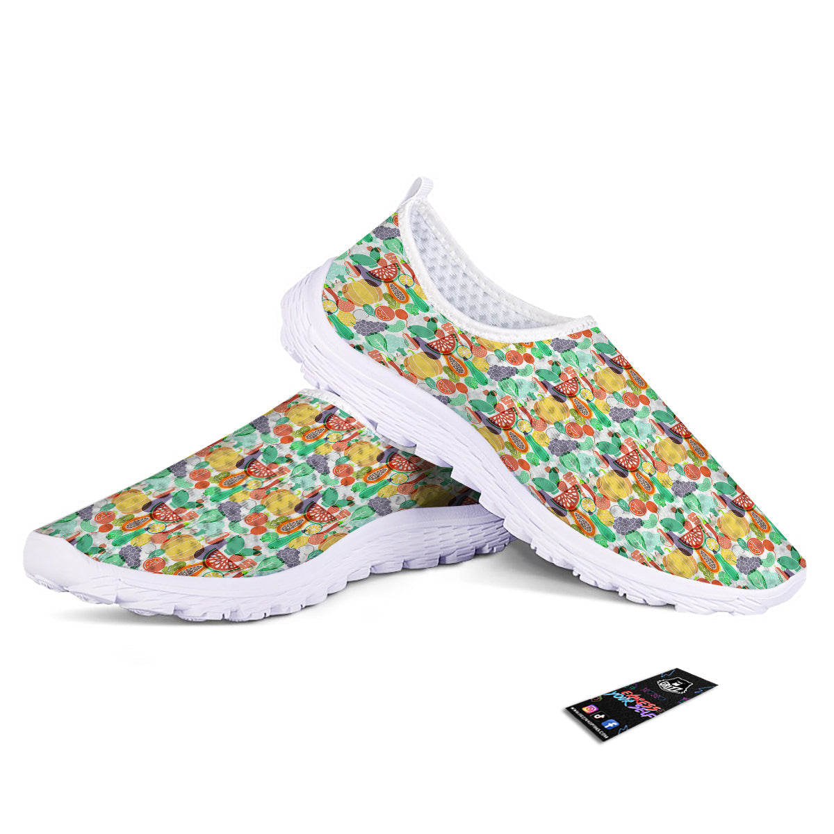 Vegetable Colorful Print Pattern Nurse Shoes-grizzshop