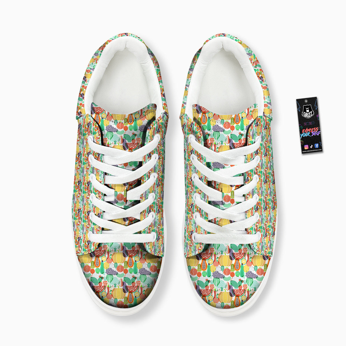 Vegetable Colorful Print Pattern Platform Shoes-grizzshop
