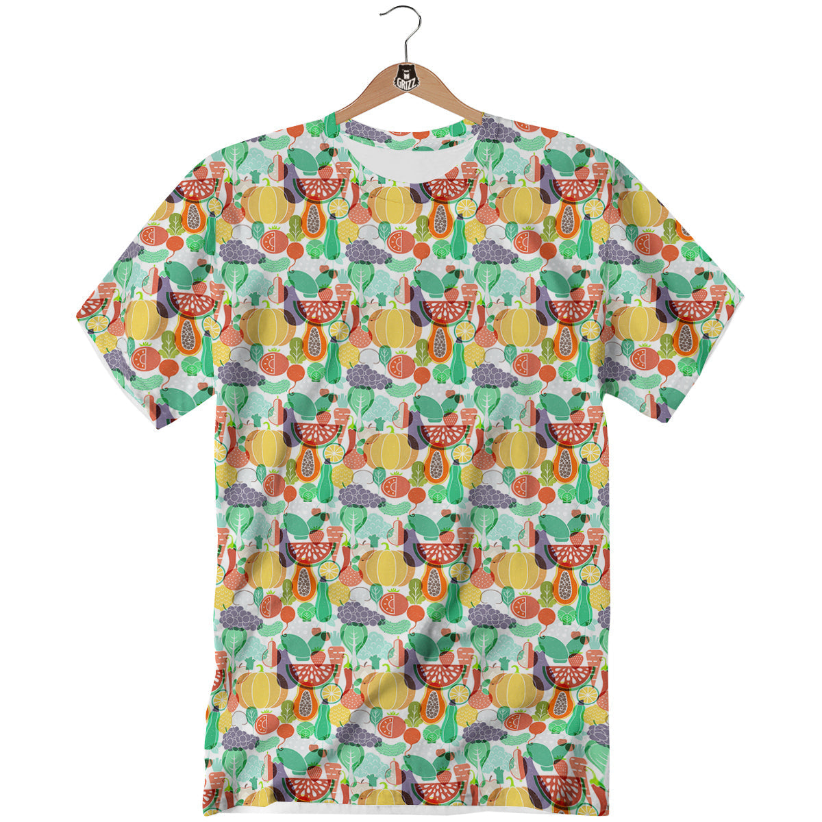 Vegetable Colorful Print Pattern T-Shirt-grizzshop