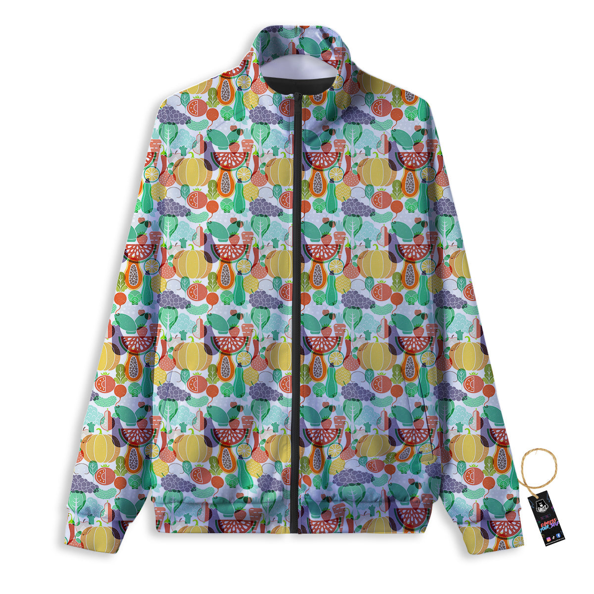 Vegetable Colorful Print Pattern Track Jacket-grizzshop