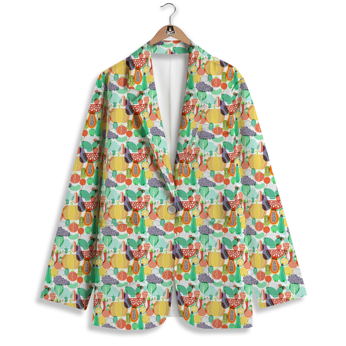 Vegetable Colorful Print Pattern Women's Blazer-grizzshop