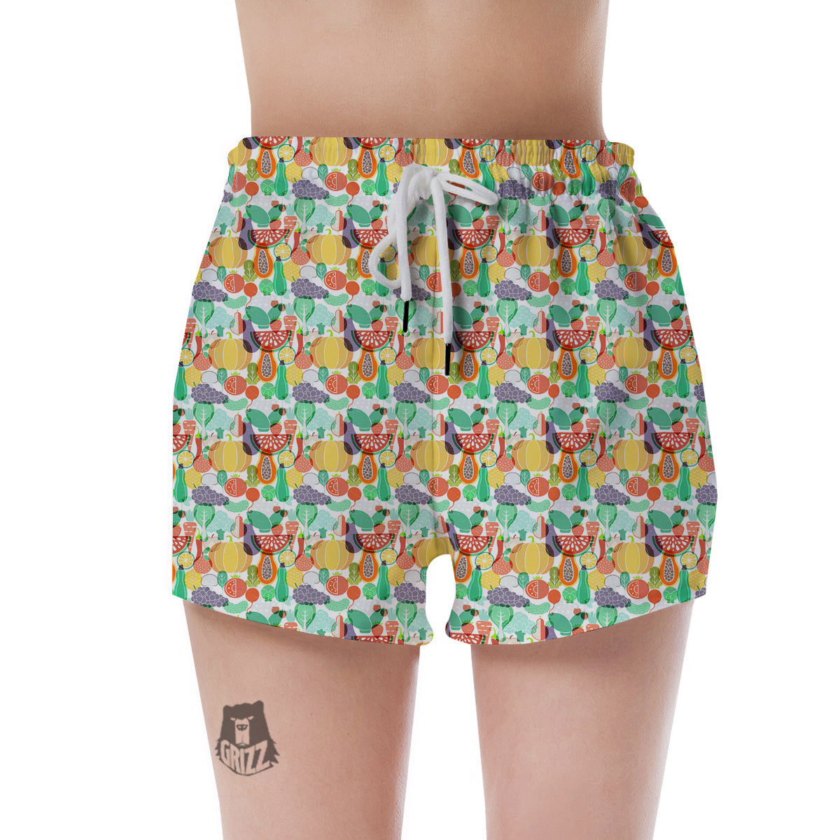 Vegetable Colorful Print Pattern Women's Shorts-grizzshop