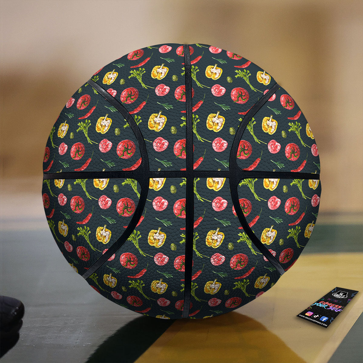Vegetable Print Pattern Basketball-grizzshop