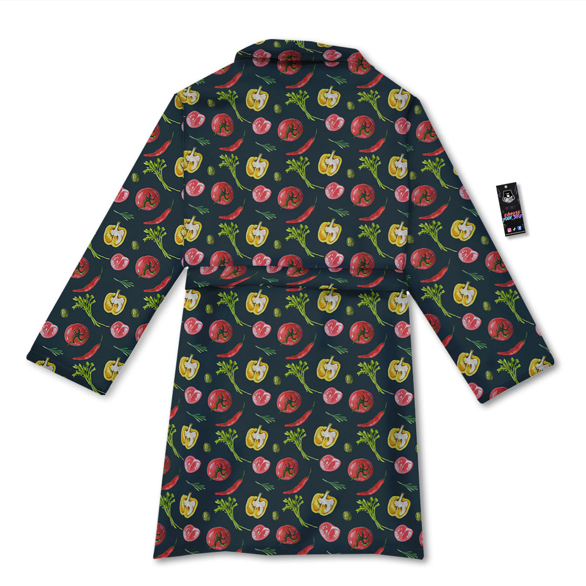 Vegetable Print Pattern Bathrobe-grizzshop