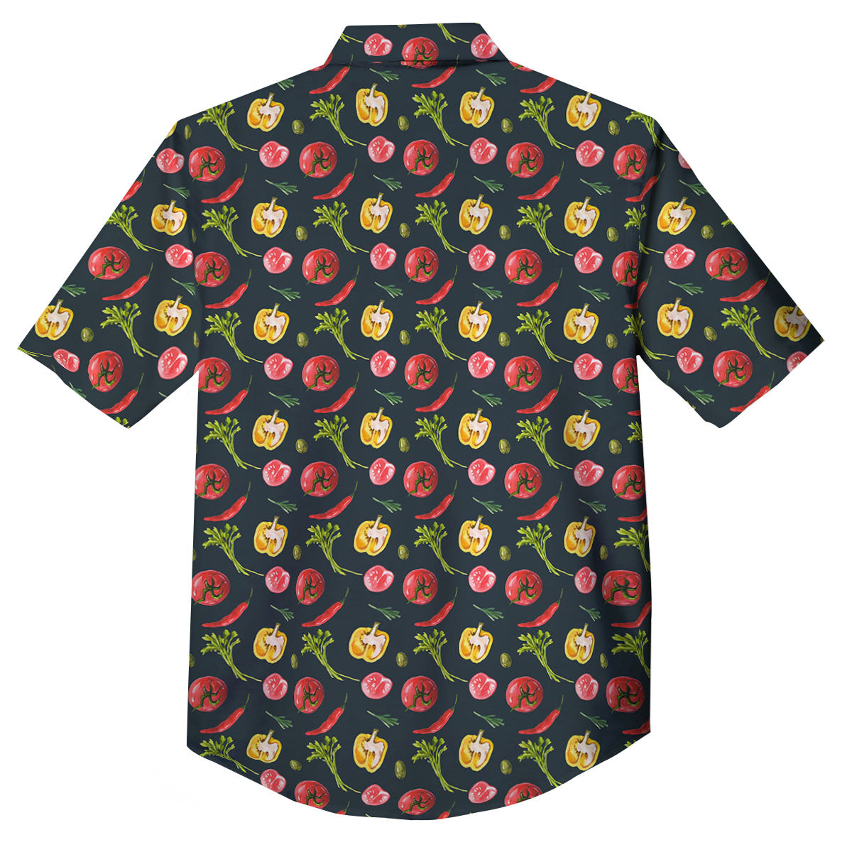 Vegetable Print Pattern Button Up Shirt-grizzshop